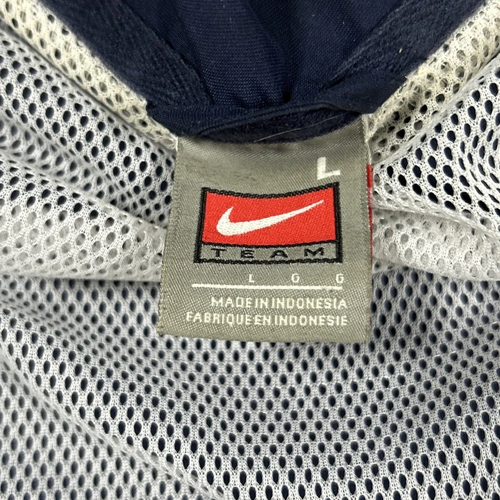 Vintage Nike Team Jacket Mens Large‎ Blue Windbreaker Swoosh Full Zip Up Y2K